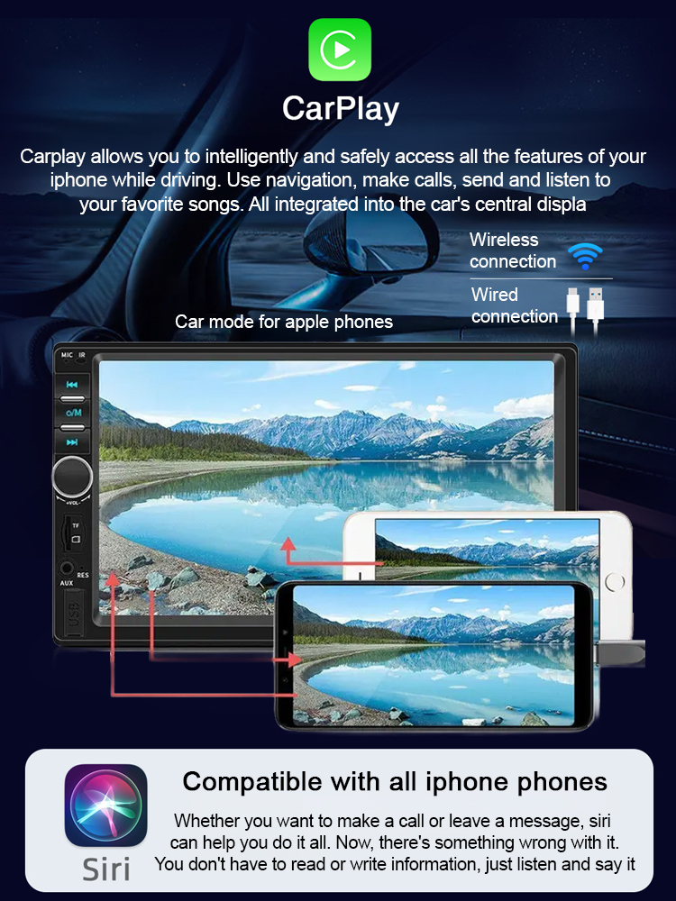 AI smart in-car wireless display CarPlay 🚗✨, instantly upgrading your old car to a better system! 🔧📈