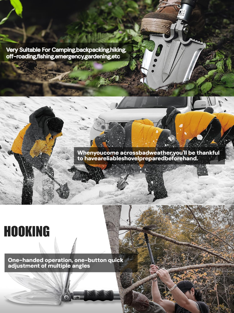 【Outdoor Essential】28-in-1 Multifunctional Outdoor Household Tool Shovel 🛠️, making adventures safer and worry-free! 🌲🏕️