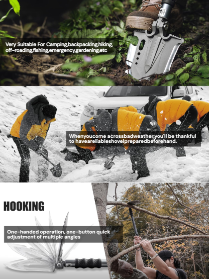 【Outdoor Essential】28-in-1 Multifunctional Outdoor Household Tool Shovel 🛠️, making adventures safer and worry-free! 🌲🏕️