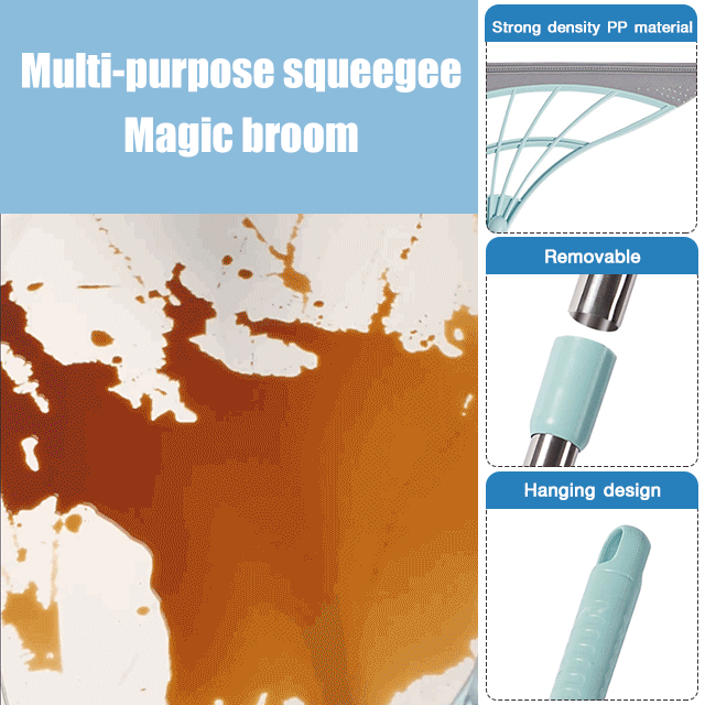 Multi-purpose squeegee magic broom