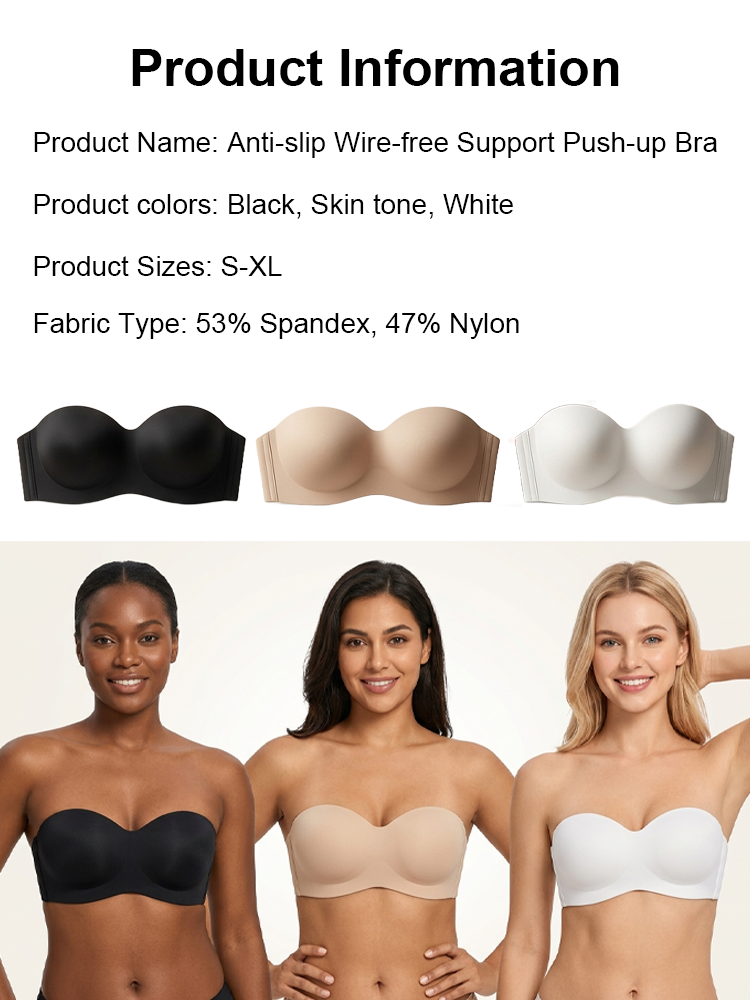 👙Anti-Gravity Strapless Bra | 24H Non-Slip | Breathable Fabric | Wire-Free Support | Multi-Way Wear | Seamless Fit ✨