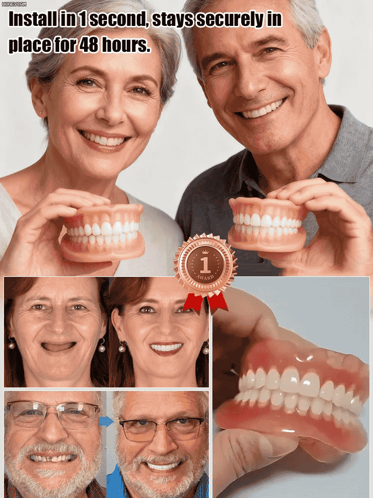 ⚡️ Snap in instantly! No glue needed—fits every smile: full, partial, or no teeth