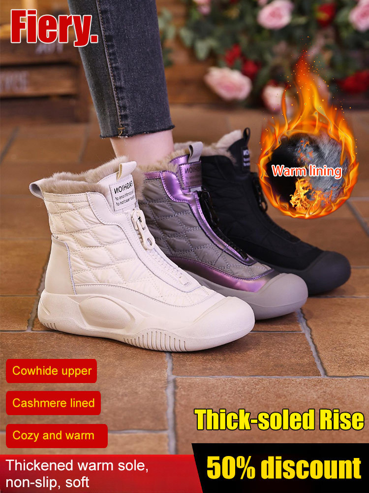 🇫🇷 Handcrafted romantic legacy from Nice, France ✨: Women's Handmade Boots 👢 with Four-in-One Features: Warmth 🔥, Comfort 😌, Height Boost 📈, and Waterproofing  🌧️