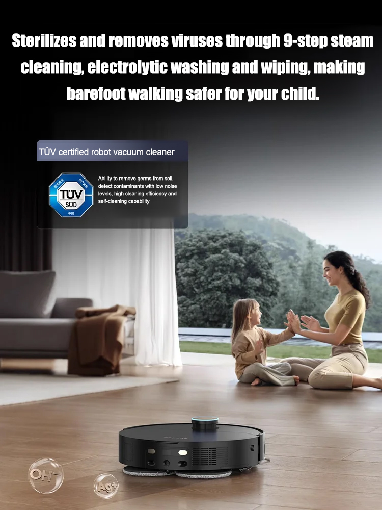 Translation: Disinfection rate of 99%, quiet and super-intelligent vacuum robot 🤖✨