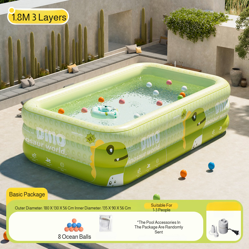 Thickened eco-friendly TPU inflatable pool 🌿, perfect for children's play and bathing 🛁. Leak-proof guarantee with full compensation! 💧🔄