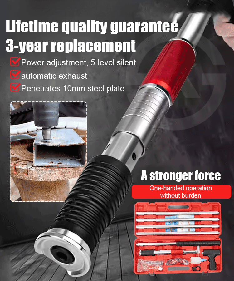 Easily pierce through 10mm steel plates with this nail gun! Save up to 80% effort in construction reinforcement! 🔨💪
