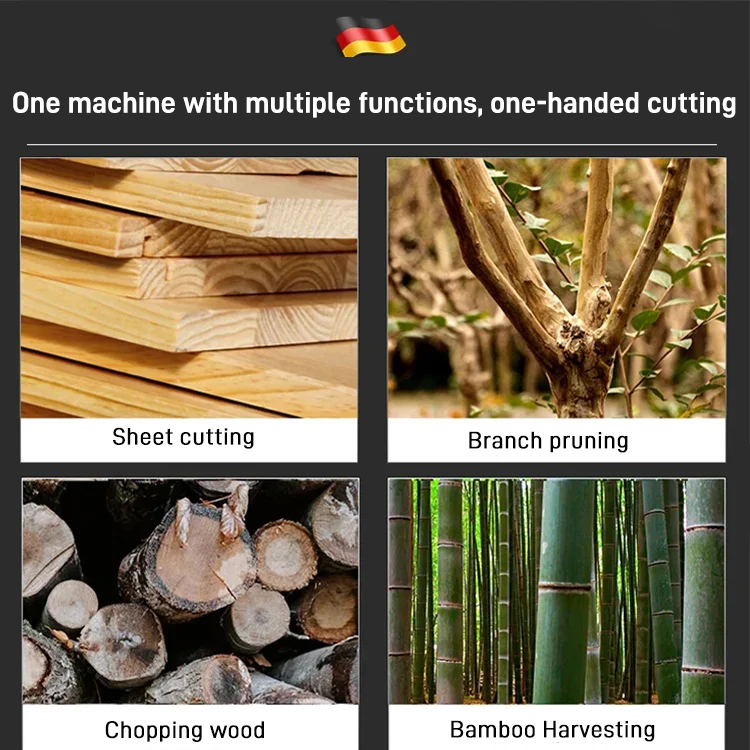 Cut through 30 cm thick wood in 5 seconds with a one-handed lithium battery chainsaw! 🔋🌳