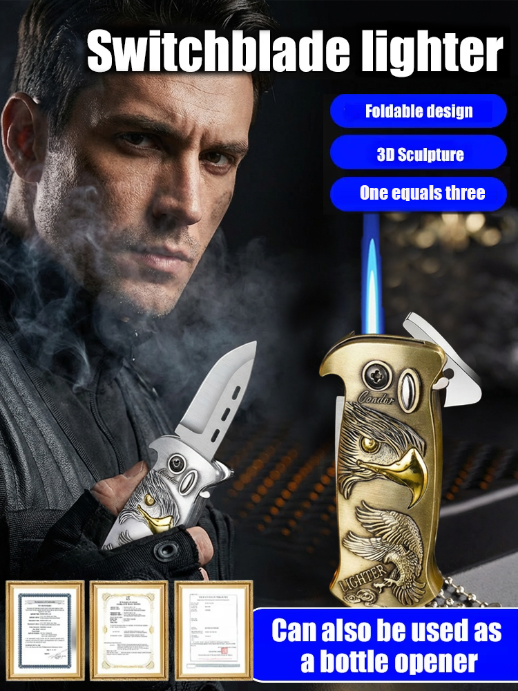  🦅 Tactical Marine-Grade 3-in-1: Windproof Plasma Lighter + 440C Steel Blade + Bottle Opener — The Ultimate AlphaEDC! 🔥