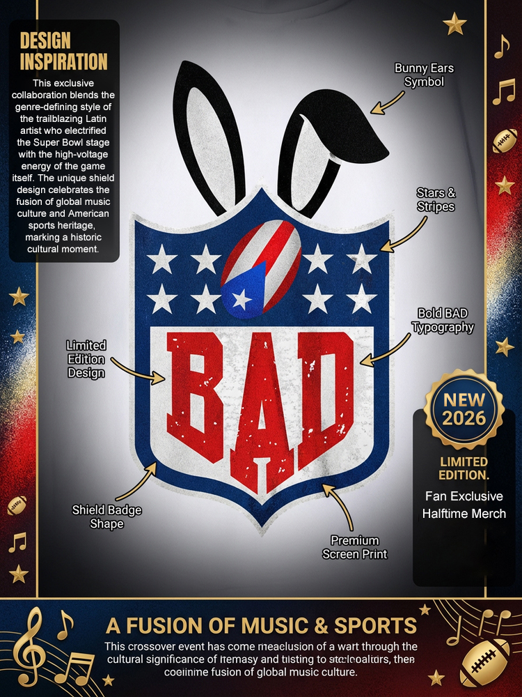 🐰 Super Bowl 2026 x Bad Bunny Limited Hoodie 🏈 Iconic Streetwear Style ⭐