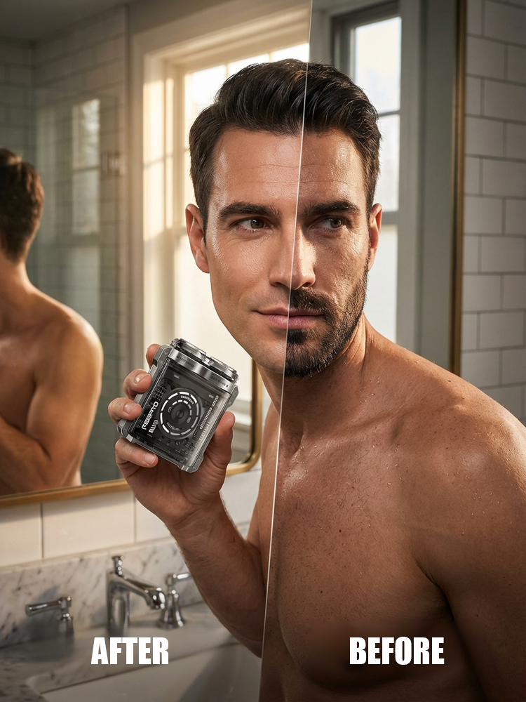 Cyber-Mecha Magnetic Shaver: 60-Day Battery, Zero Stubble, Always Sharp! 🤖🧲🔋🪒