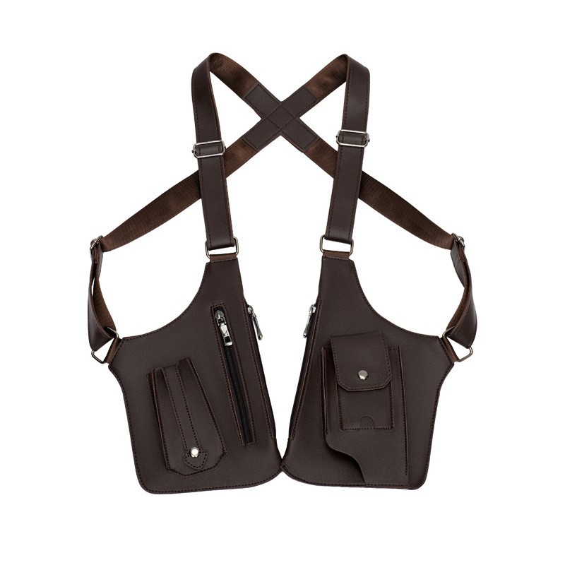 100% Leather Multifunctional Vest Backpack, the best choice for daily commutes and outdoor activities! 🎒🌟