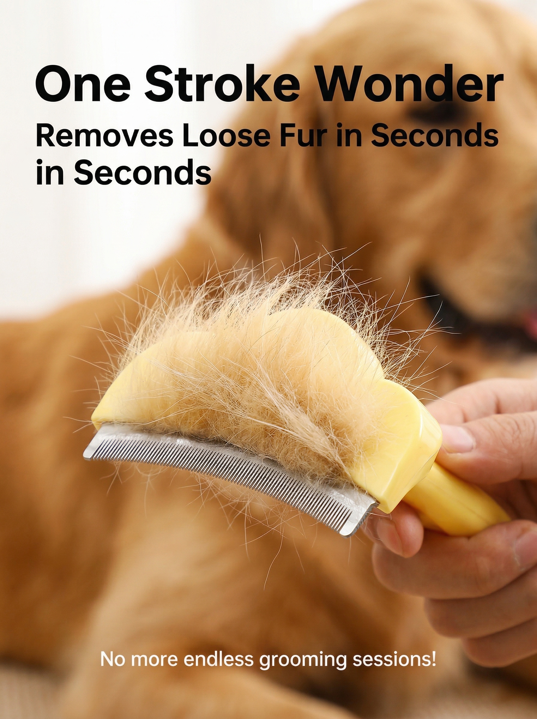 🐾 Pet Deshedding Brush for Dogs Cats Removes 95% Loose Fur Skin-Safe Curved Teeth Professional Results at Home 🏠 Free Glove Included