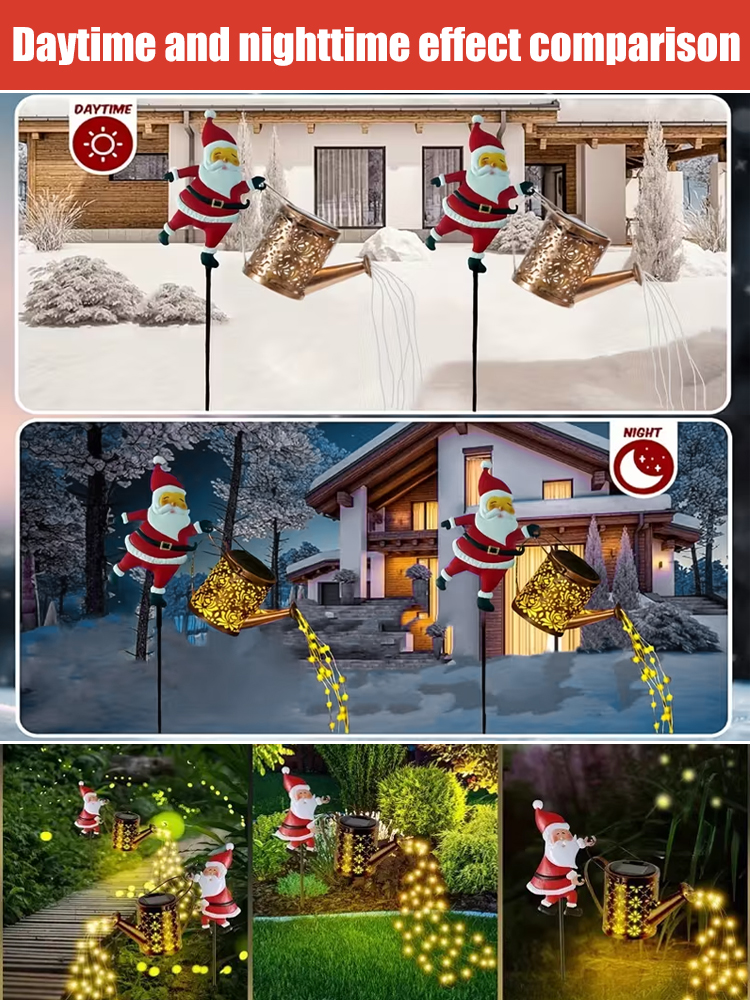 🎅Solar Powered Christmas Santa Light – Outdoor Waterproof LED Decor for Garden & Yard (0 Electricity Bill!) ☀️🎄