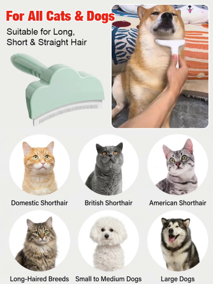 🐾 Pet Deshedding Brush for Dogs Cats Removes 95% Loose Fur Skin-Safe Curved Teeth Professional Results at Home 🏠 Free Glove Included