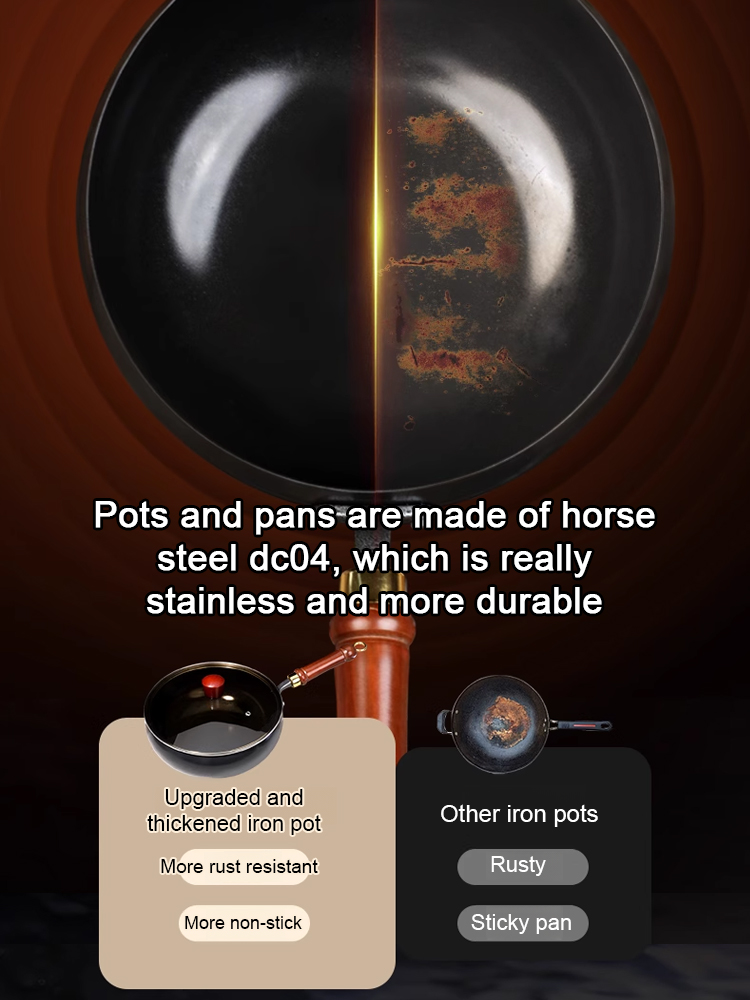 Authentic Japanese Handmade Pure Iron Pan 🍳 Lightweight Non-Toxic Pre-Seasoned Non-Stick