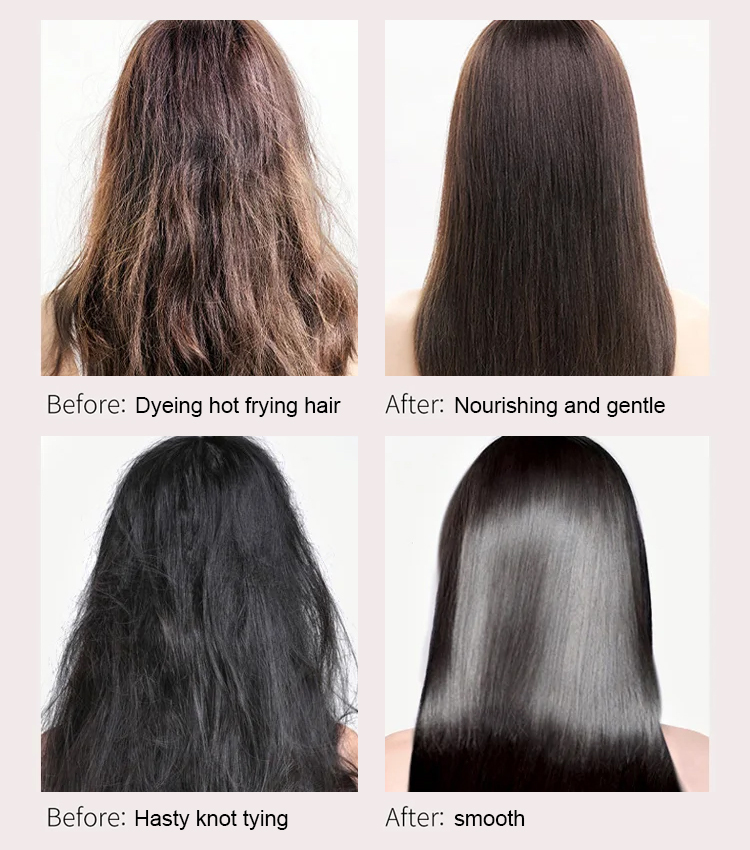 Pure natural herbal formula + collagen hair mask: 🌿✨ Just one use will leave your hair as smooth as silk! 💁‍♀️🧴