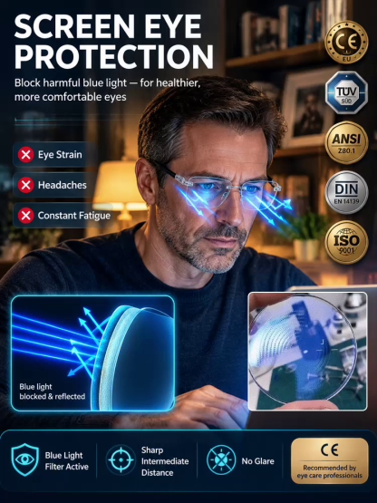 ✨0.01s Auto-Focus Progressive Glasses +1.00~+7.00D Stepless for Reading & Driving✨