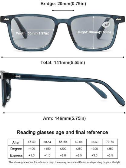  Six-proof anti-allergic ultra-light color-changing reading glasses