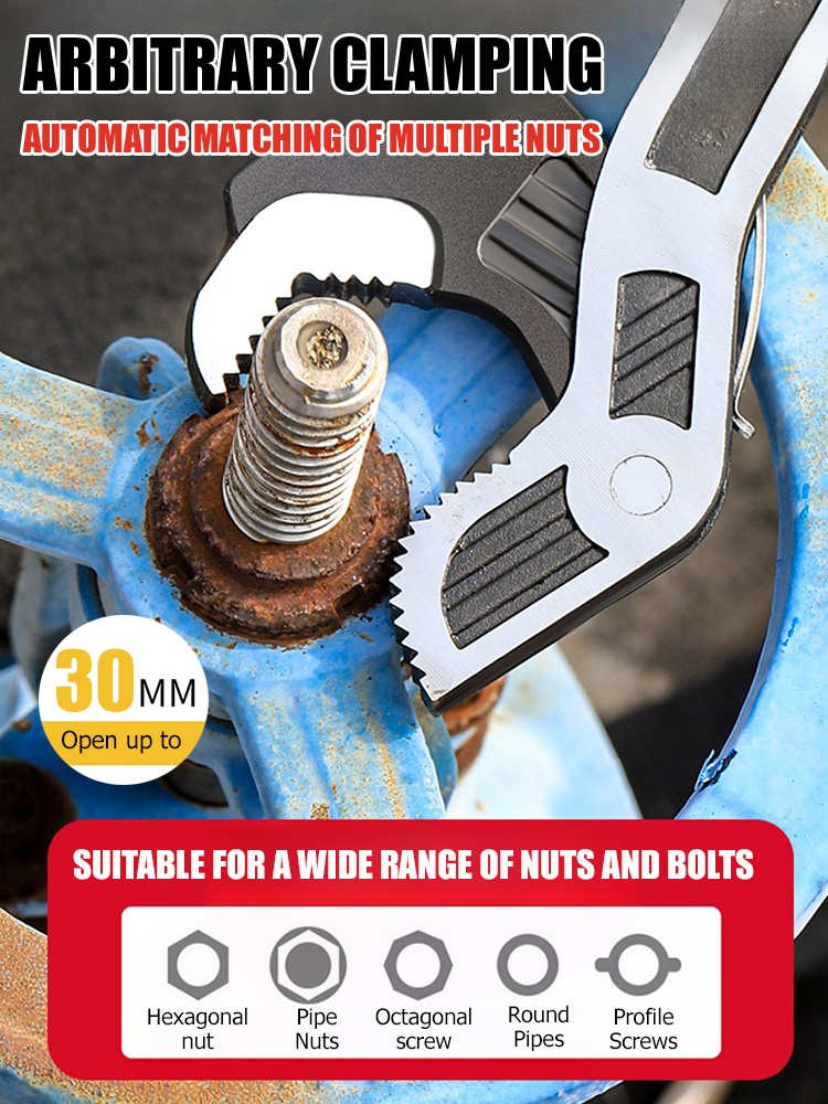 Multifunctional quick self-locking adjustable wrench