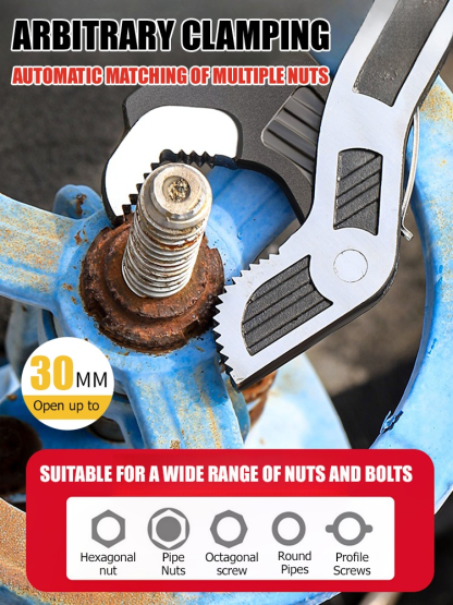 Multifunctional quick self-locking adjustable wrench