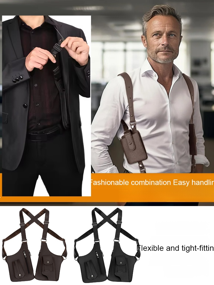 100% Leather Multifunctional Vest Backpack, the best choice for daily commutes and outdoor activities! 🎒🌟