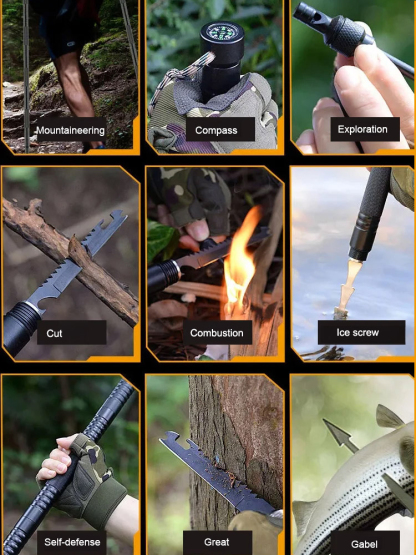 【Made with Titanium Alloy】Multi-Functional Self-Defense Climbing Tool 🧗‍♂️🔧