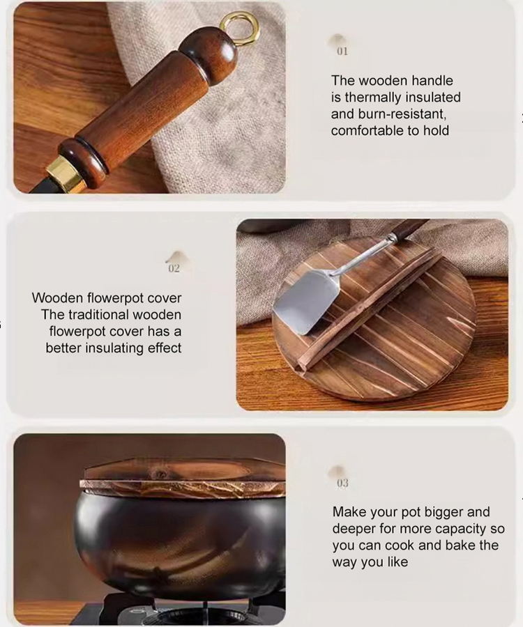 🛡️ Say goodbye to coated pots: Hand-forged uncoated pots, a new era of healthy cooking! 🍳