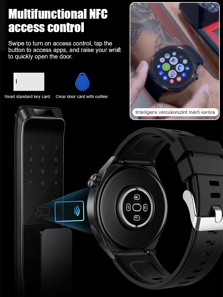Military-grade quality: AI smart Bluetooth watch that monitors your fitness and health 24/7. Your personal health manager! ⌚🤖💪