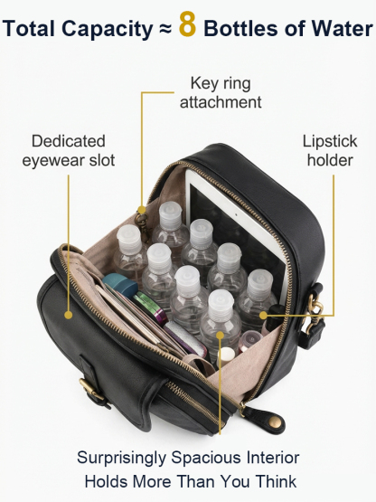 Travel Safe: 🛡️ Anti-Theft + RFID Protected. 📶 Small Bag, Massive Space. 🎒 Luxury Looks. ✨ Budget Price. 💰 100% Italian Leather.