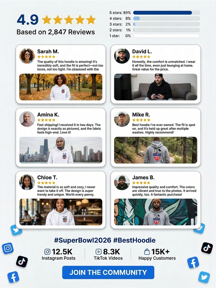 🐰 Super Bowl 2026 x Bad Bunny Limited Hoodie 🏈 Iconic Streetwear Style ⭐