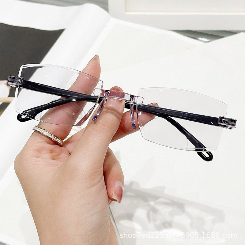 Ultra-light smart zoom frameless trimmed reading glasses