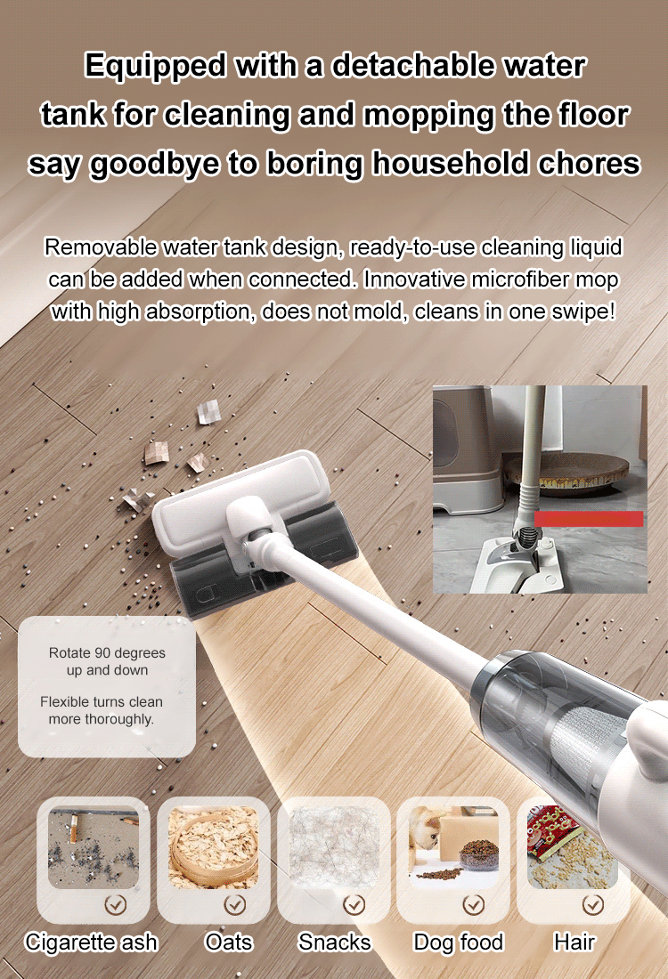 3-in-1 Wireless Vacuum Mop plus Mite Remover 🧹 High Suction and UV Sterilization ✨
