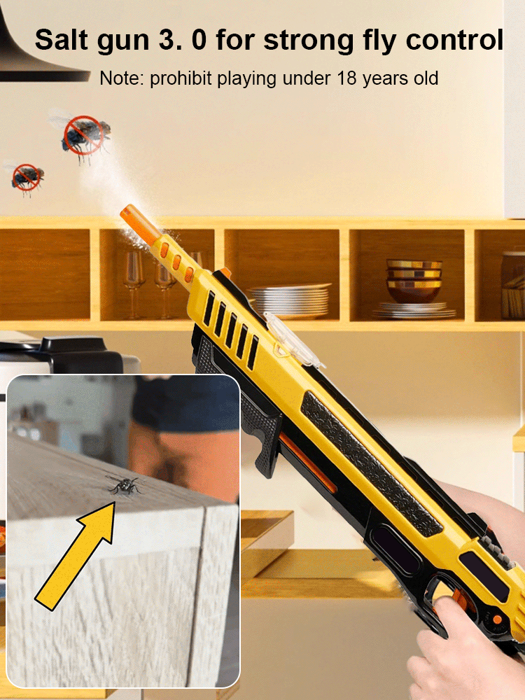Home insect defender, safe and eco-friendly salt gun for precise elimination of mosquitoes and flies! 🏠🔫🦟