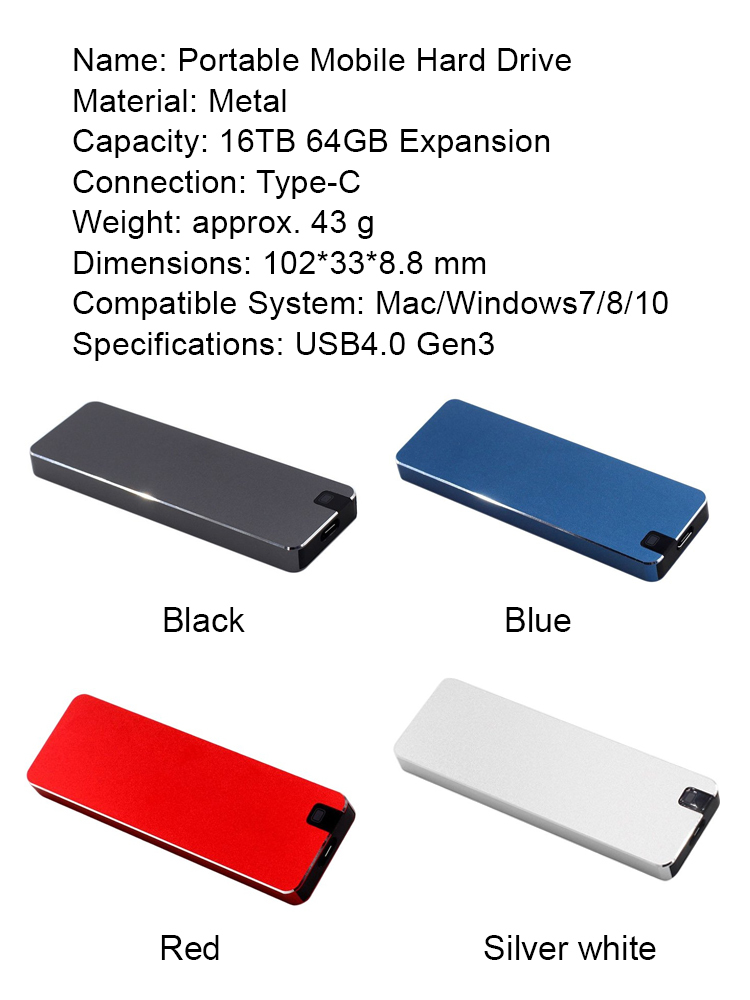 Professional quality! 💼 Top-of-the-line portable USB 4.0 Gen3 hard drive. 🌟