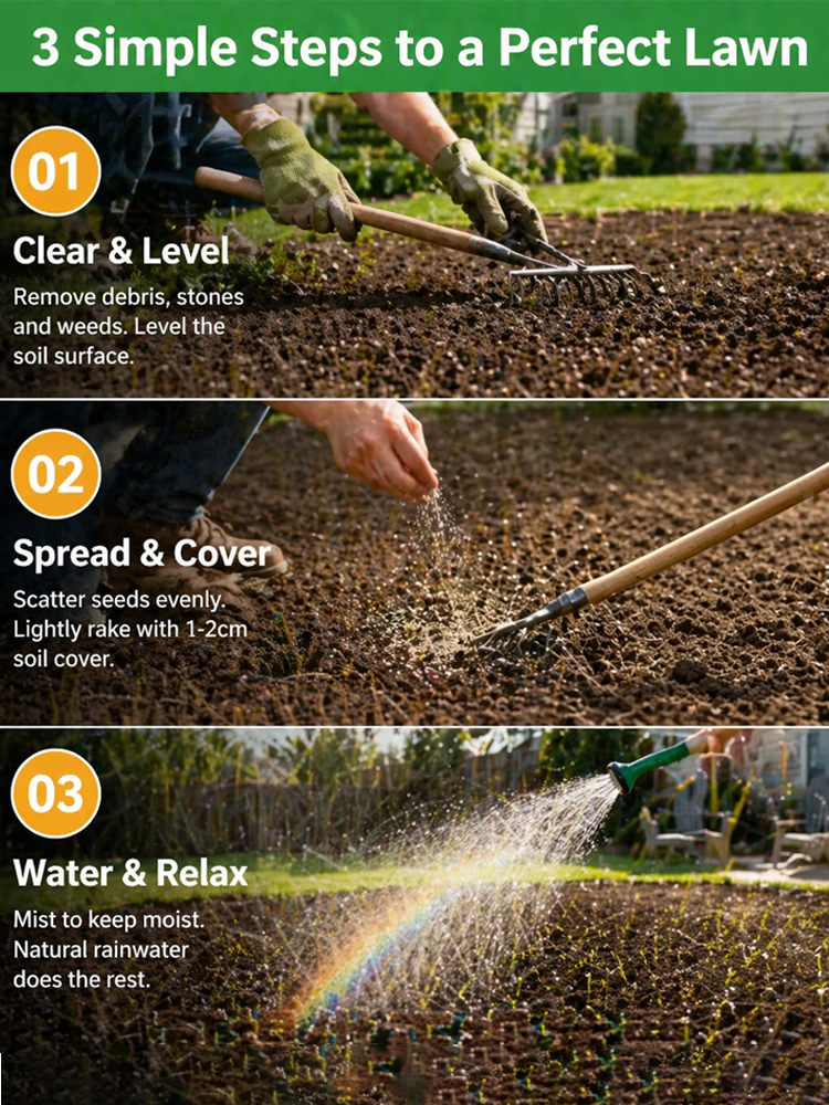 🌱 Self-Healing Bermuda Grass Seed No Mow Technology 99 Percent Germination 650sq ft Coverage