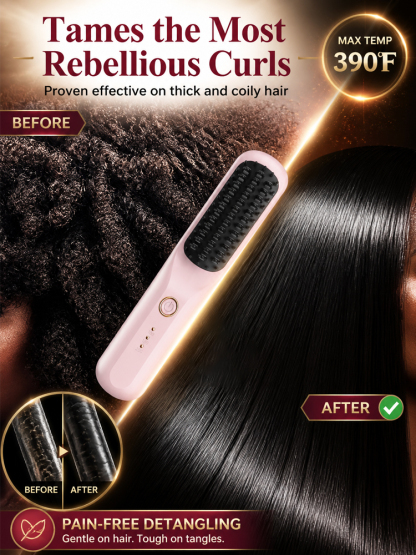 ✨ Ionic Hair Brush | Keratin Care | 3-Min Salon Results | Smooth Frizz Instantly | Zero Damage Styling💇‍♀️