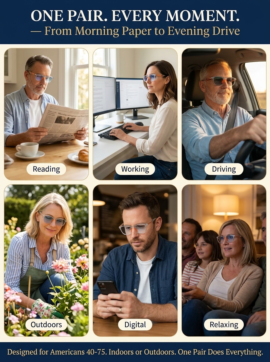 🕶️ Photochromic Smart Glasses | Instant Transition | German Precision Tech | No Prescription Needed 🚀