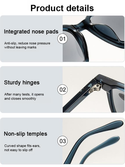  Six-proof anti-allergic ultra-light color-changing reading glasses