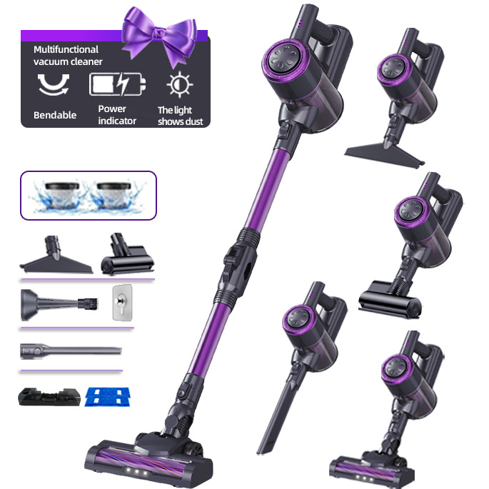 All-in-one upright cordless vacuum cleaner with high suction power and UV sterilization and mite rem