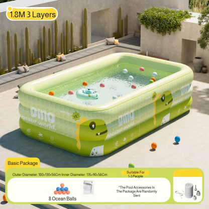 Thickened eco-friendly TPU inflatable pool 🌿, perfect for children's play and bathing 🛁. Leak-proof guarantee with full compensation! 💧🔄
