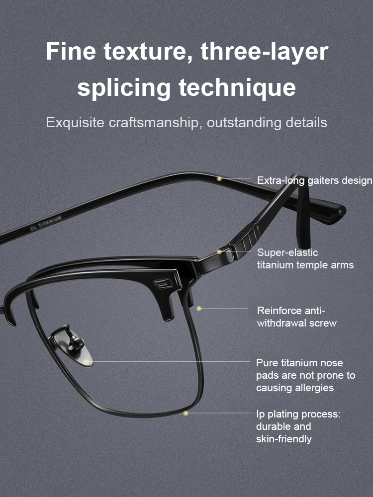  🌟 [Smart Zoom Reading Glasses] 💡 Blue light protection and automatic color change! ✈️ Accordion-style temple design made with aerospace titanium, comfortable fit without pinching! 😊