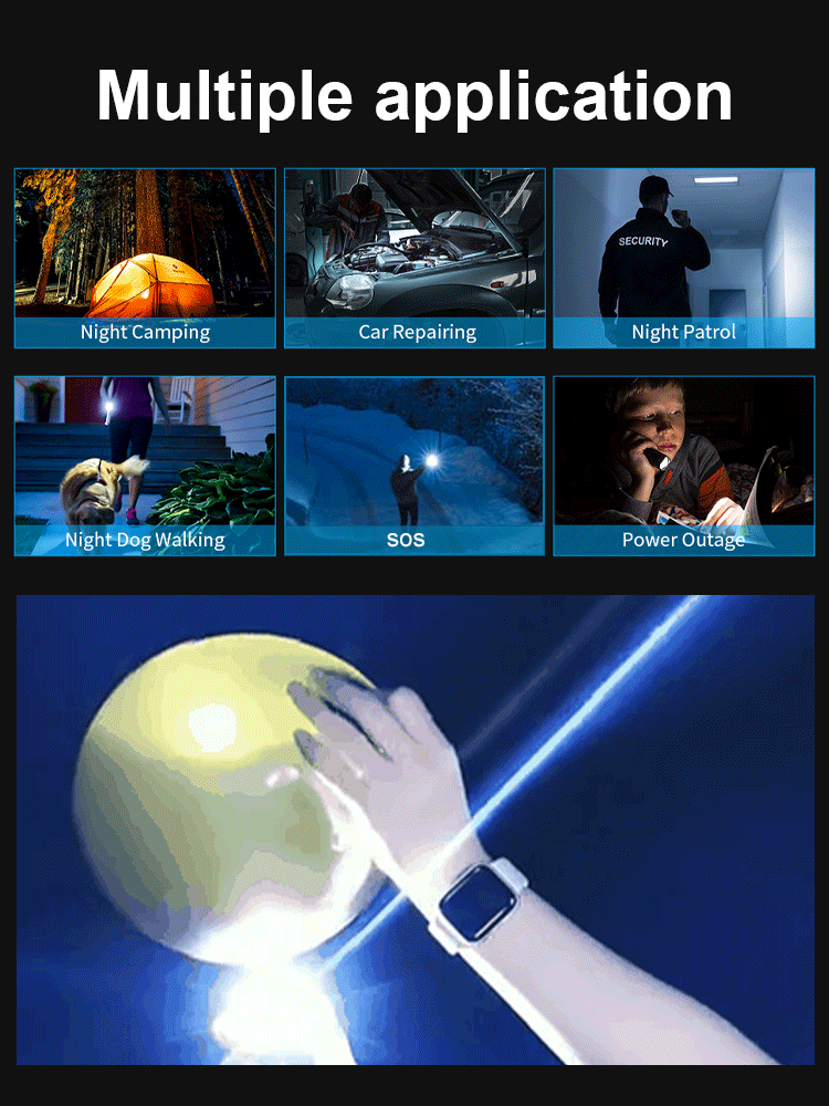 [200㎡Large Flood Aperture] Telescopic Focus High-Light Aluminum Alloy Flashlight