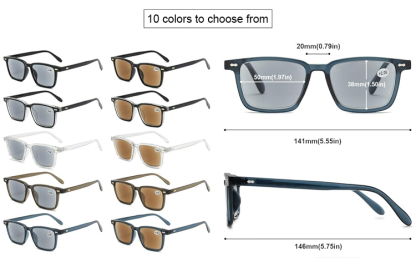  Six-proof anti-allergic ultra-light color-changing reading glasses