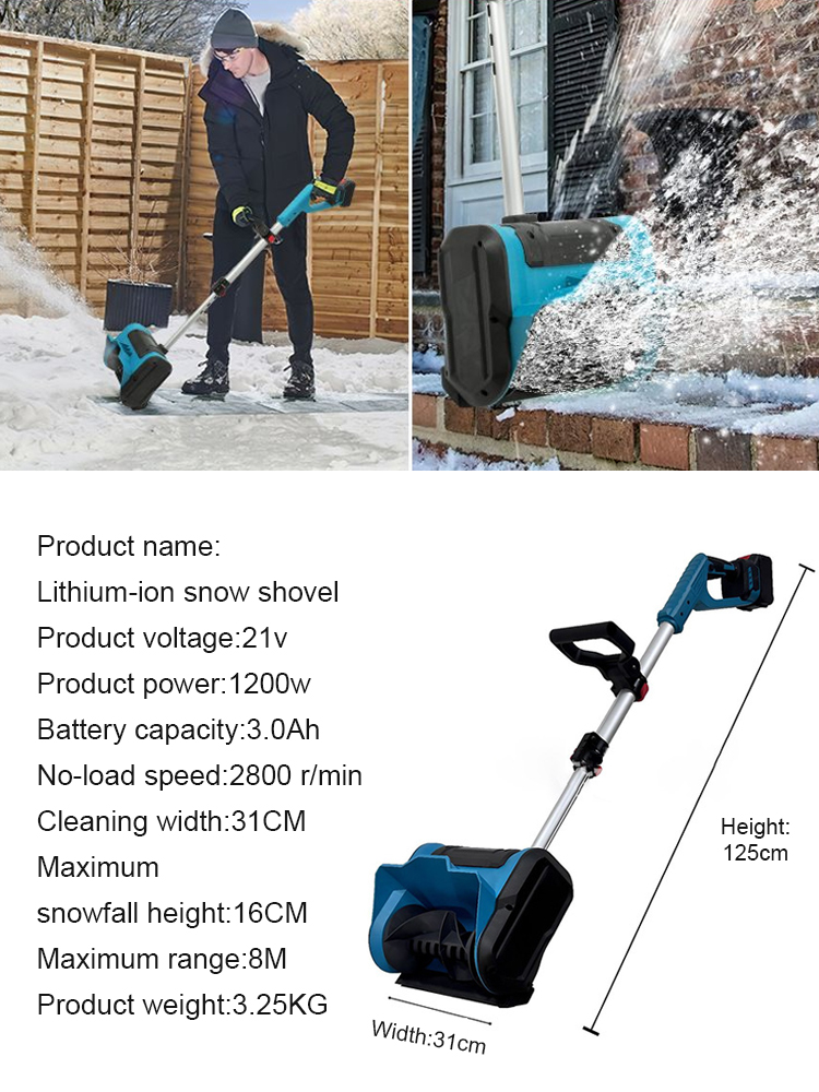 Foldable lithium snowblower, clears 100m² of snow in just 3 minutes! 🌨️❄️ Effortlessly through the entire winter! ⛄🔋