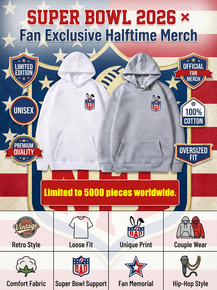 🐰 Super Bowl 2026 x Bad Bunny Limited Hoodie 🏈 Iconic Streetwear Style ⭐