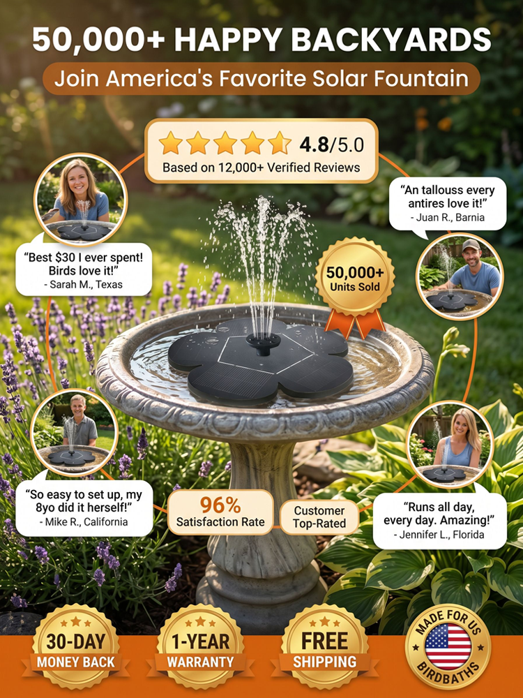 ⛲ Solar Floating Fountain | 100% Safe For Kids | Zero Energy Cost | 6 Spray Modes | Instant Setup 🌿