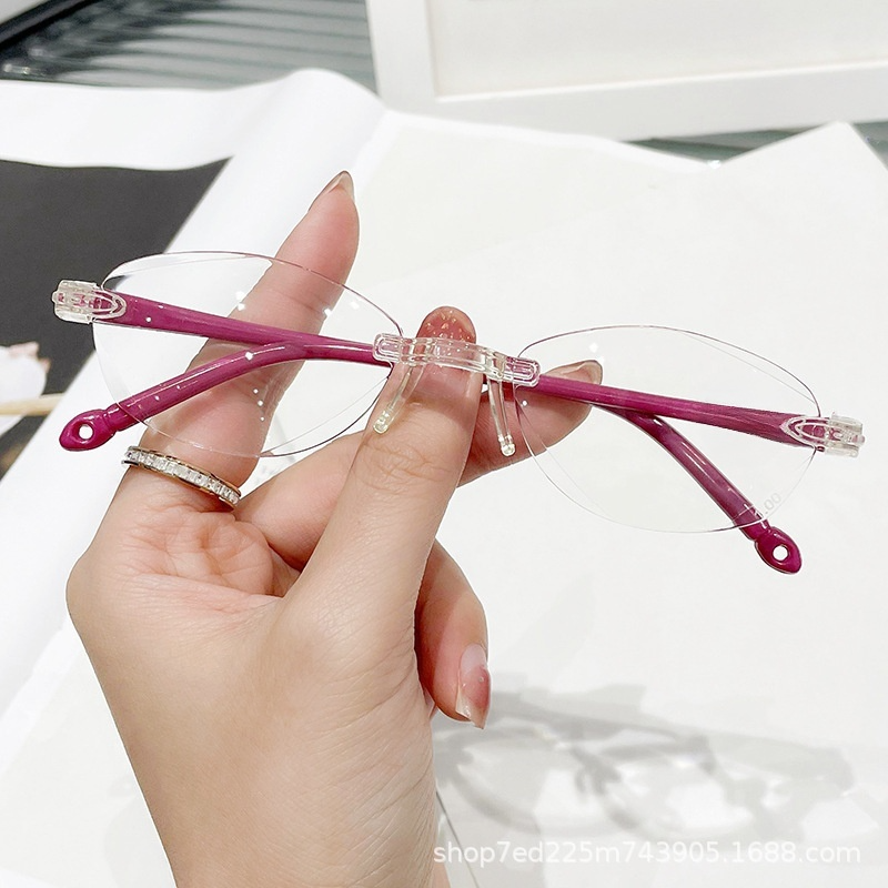 Ultra-light smart zoom frameless trimmed reading glasses