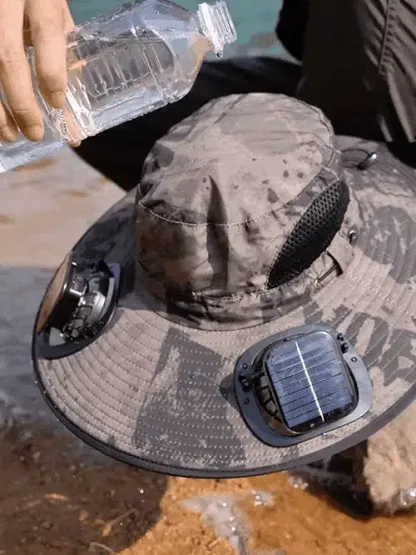 【2025 New Model】Dual Solar-Powered Fan Sun Hat ☀️🧢, Waterproof and Cooling 🌊❄️—Defy the Scorching Heat! 🔥😎