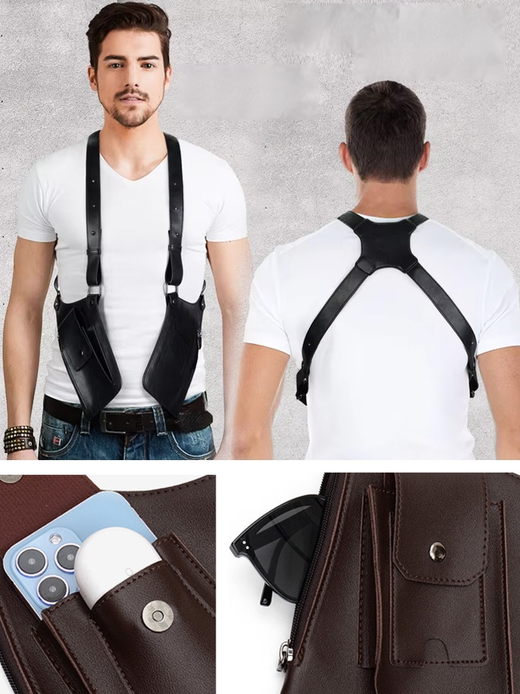 100% Leather Multifunctional Vest Backpack, the best choice for daily commutes and outdoor activities! 🎒🌟