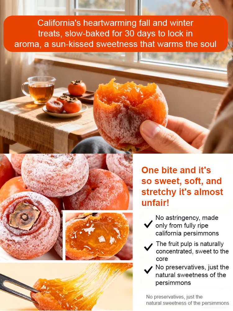 【Each pack contains 20 pieces】Directly from San Joaquin Valley Farms, these additive-free dried persimmons promise deliciousness. If you're not satisfied, even if there's only one left, you can get a full refund. 🍊✨
